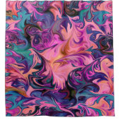 Abstract roze paarse blauwe marmer ontwerp douchegordijn (Voorkant)