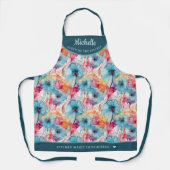 Abstract Roze Paarse bloemen  gepersonaliseerd Schort (Voorkant)