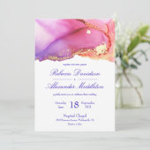 Abstract roze Paarse goudas Wash Weddenschap Kaart (Staand voorkant)