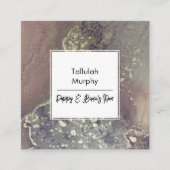 Abstract Roze Paarse Silver Liquid Art Mam Kaart Contactkaartje (Voorkant)