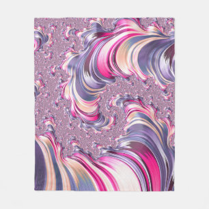 Abstract Roze Paarse Spiraal Fractal Fleece Deken