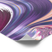 Abstract Roze Paarse Spiraal Fractal Poster (Hoek)