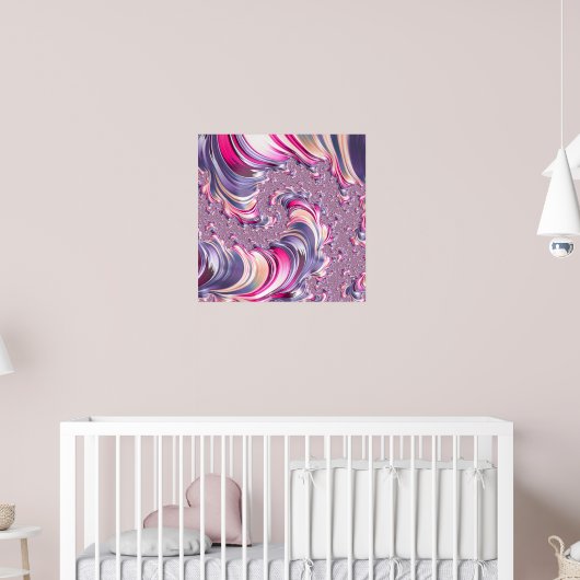 Abstract Roze Paarse Spiraal Fractal Poster (Kinderkamer 2)