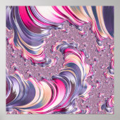 Abstract Roze Paarse Spiraal Fractal Poster (Voorkant)