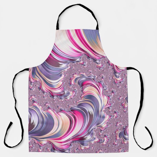 Abstract Roze Paarse Spiraal Fractal Schort (Voorkant)