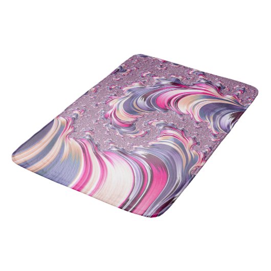 Abstract Roze Paarse Spiral Fractal Badmat (Gekanteld)