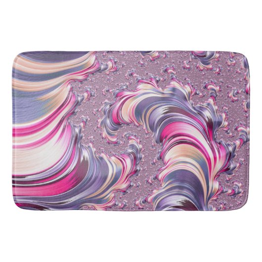 Abstract Roze Paarse Spiral Fractal Badmat (Voorkant)