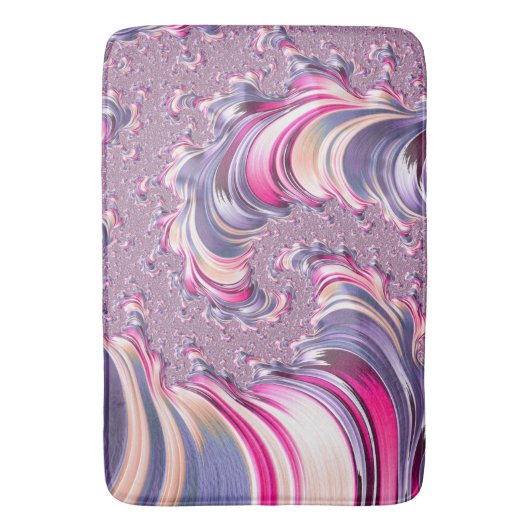 Abstract Roze Paarse Spiral Fractal Badmat (Voorkant Verticaal)