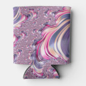 Abstract Roze Paarse Spiral Fractal Blikjeskoeler (Voorkant)