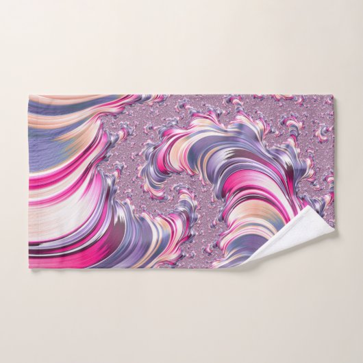 Abstract Roze Paarse Spiral Fractal Handdoek (Handdoek)
