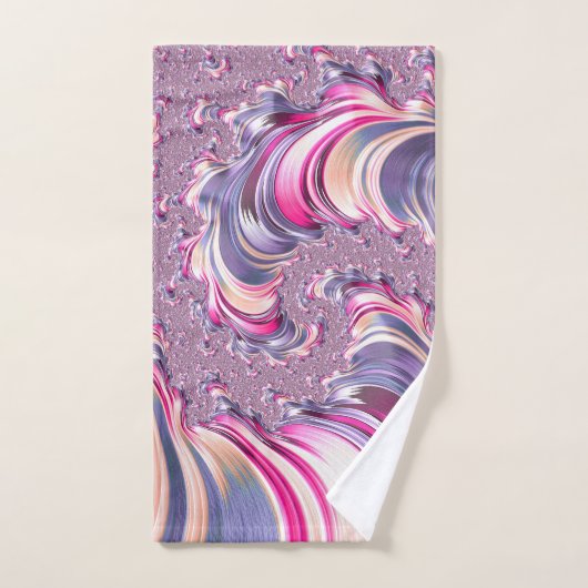 Abstract Roze Paarse Spiral Fractal Handdoek (Handdoek)