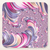 Abstract Roze Paarse Spiral Fractal Kartonnen Onderzetters (Voorkant)