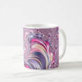 Abstract Roze Paarse Spiral Fractal Koffiemok (Voorkant rechts)