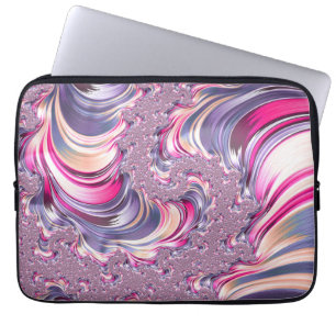 Abstract Roze Paarse Spiral Fractal Laptop Sleeve