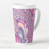 Abstract Roze Paarse Spiral Fractal Latte Mok (Rechterhoek)