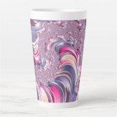 Abstract Roze Paarse Spiral Fractal Latte Mok (Voorkant)