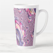 Abstract Roze Paarse Spiral Fractal Latte Mok (Rechts)
