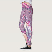 Abstract Roze Paarse Spiral Fractal Leggings (Links)