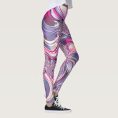Abstract Roze Paarse Spiral Fractal Leggings (Rechts)