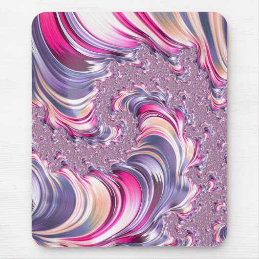 Abstract Roze Paarse Spiral Fractal Muismat (Voorkant)