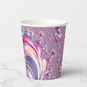 Abstract Roze Paarse Spiral Fractal Papieren Bekers (Achterkant)