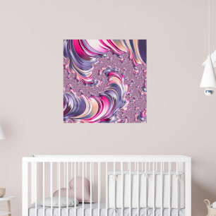 Abstract Roze Paarse Spiral Fractal Poster