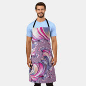 Abstract Roze Paarse Spiral Fractal Schort (Gedragen)