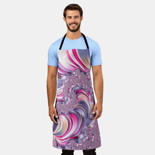 Abstract Roze Paarse Spiral Fractal Schort (Gedragen)