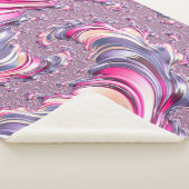 Abstract Roze Paarse Spiral Fractal Sherpa Deken (3/4)