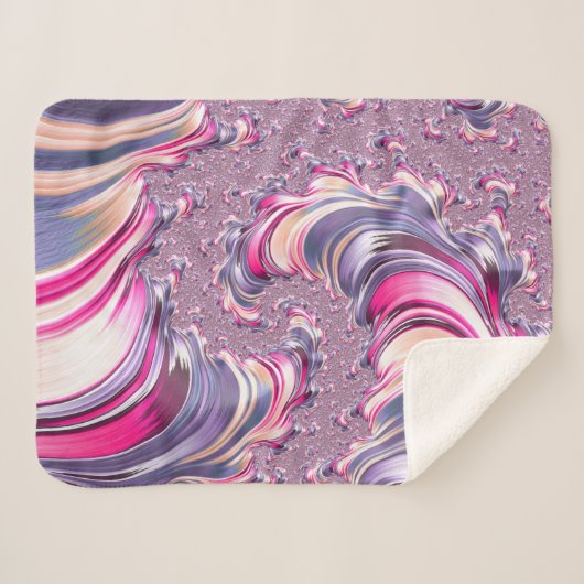 Abstract Roze Paarse Spiral Fractal Sherpa Deken (Voorkant (horizontaal))