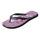 Abstract Roze Paarse Spiral Fractal Teenslippers (Schuin)