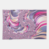 Abstract Roze Paarse Spiral Fractal Theedoek (Horizontaal)