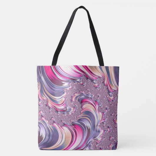 Abstract Roze Paarse Spiral Fractal Tote Bag (Voorkant)