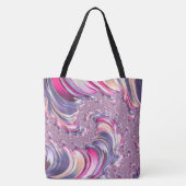 Abstract Roze Paarse Spiral Fractal Tote Bag (Achterkant)
