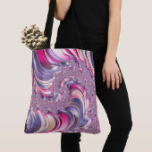 Abstract Roze Paarse Spiral Fractal Tote Bag (Dichtbij)