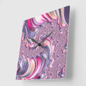 Abstract Roze Paarse Spiral Fractal Vierkante Klok (Hoek)