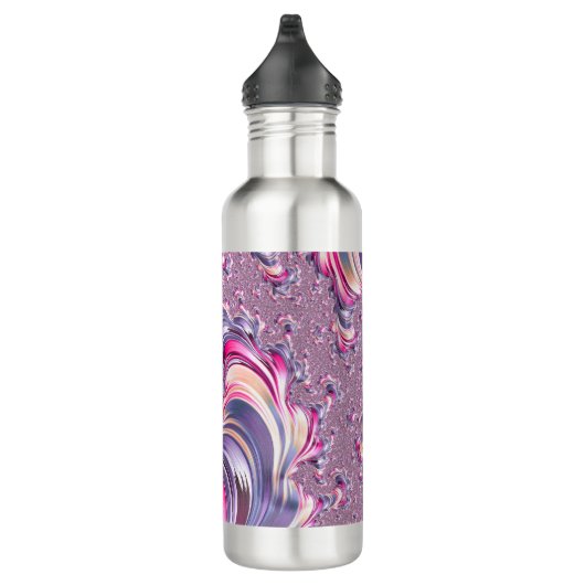 Abstract Roze Paarse Spiral Fractal Waterfles (Rechts)