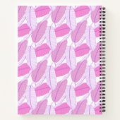 Abstract roze paarse tropische palmblad monogram notitieboek (Achterkant)