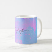 Abstract roze Paarse Turquoise Koffiemok (Voorkant rechts)