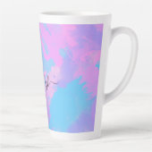 Abstract roze Paarse Turquoise Latte Mok (Rechts)