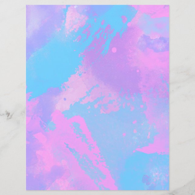 Abstract Roze Paarse Turquoise Scrapbook Paper (Voorkant)