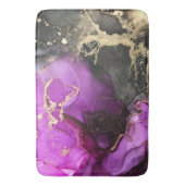 Abstract roze Paarse zwart goud Badmat (Voorkant Verticaal)