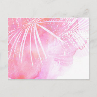 Abstract roze palmvormig ontwerp briefkaart