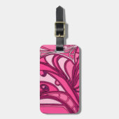 Abstract roze paneelschildering bagagelabel (Voorkant verticaal)