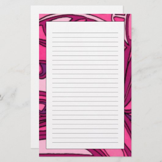 Abstract roze paneelschildering briefpapier (Voorkant / Achterkant)