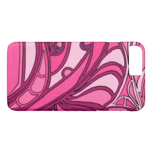 Abstract roze paneelschildering Case-Mate iPhone case (Achterkant (Horizontaal))