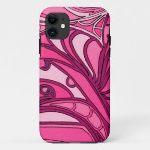 Abstract roze paneelschildering iPhone 11 hoesje