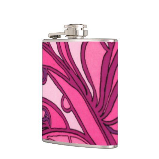 Abstract roze paneelschildering heupfles (Links)