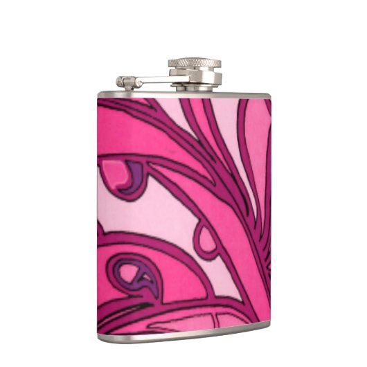 Abstract roze paneelschildering heupfles (Rechts)