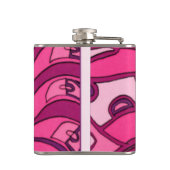 Abstract roze paneelschildering heupfles (Achterkant)